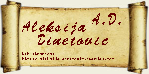 Aleksija Dinetović vizit kartica
